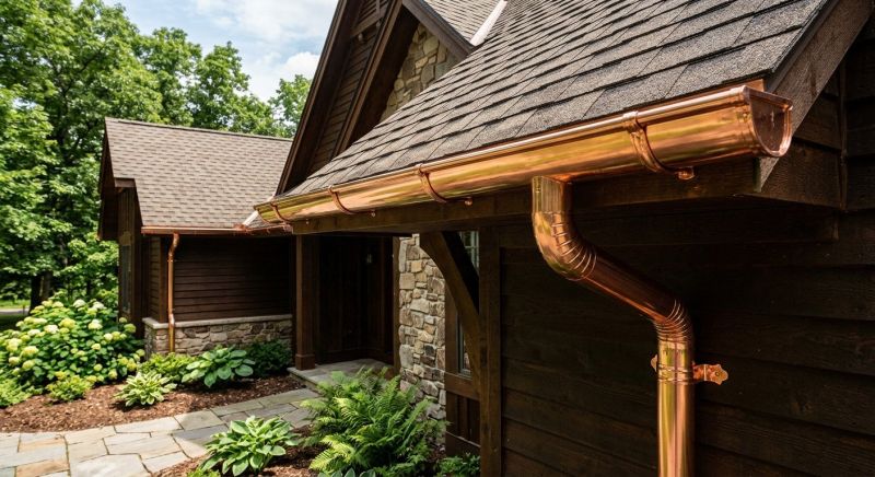 Copper Rain Gutter Service project example
